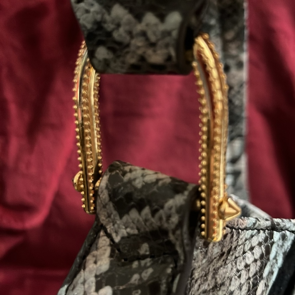 Aimee Kestenberg large hobo, leather snake print with black suede inserts - Picture 6 of 12